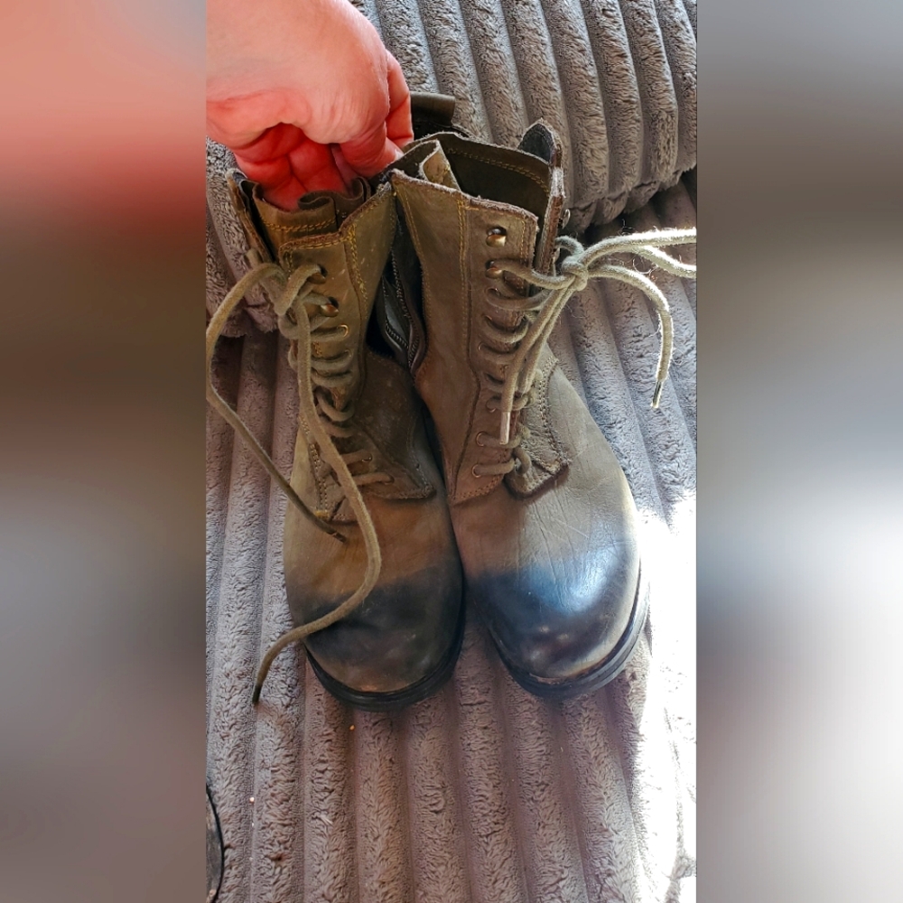 Leather Military Ankle Boots
